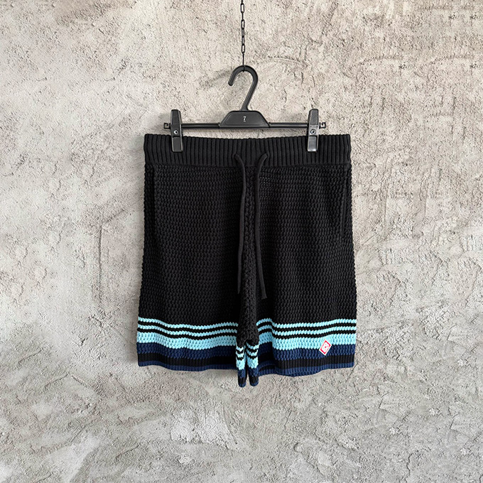 casablanca striped crochet knit shorts